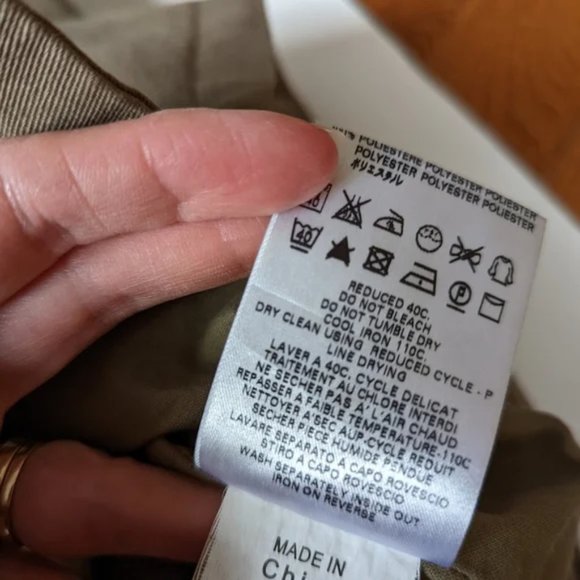 SEE BY CHLOE Military Cargo Safari Belted Trench Jacket - Green - Size 4 Small - Picture 11 of 12